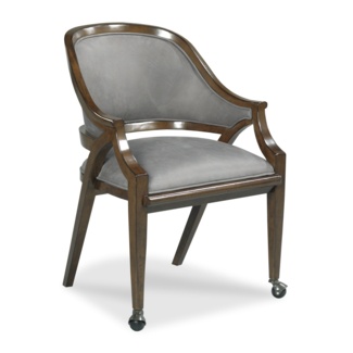Belmont Leather Arm Chair in Mink/Gray