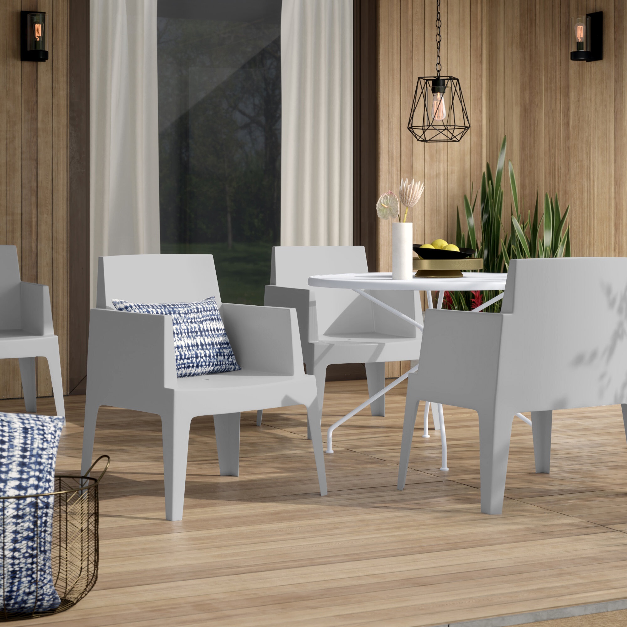 Bence Stacking Patio Dining Armchair