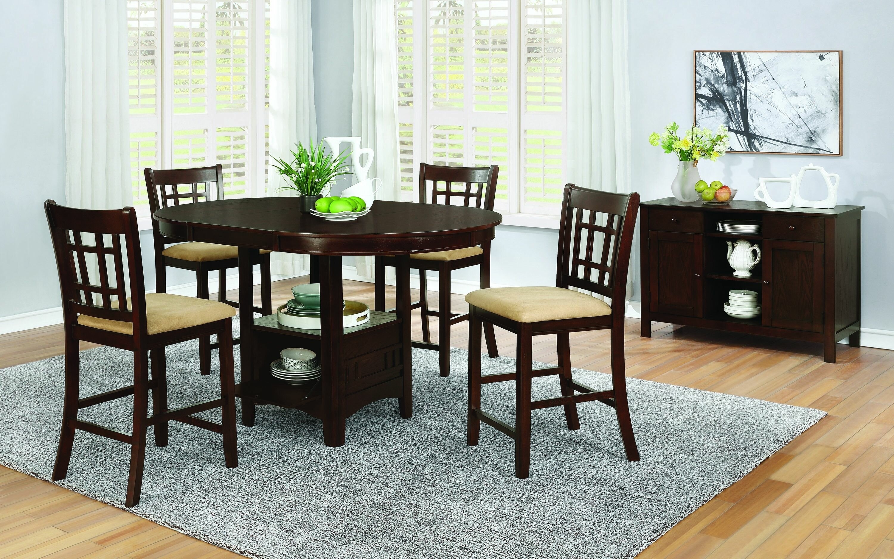 Bernao Counter Height Extendable Dining Set
