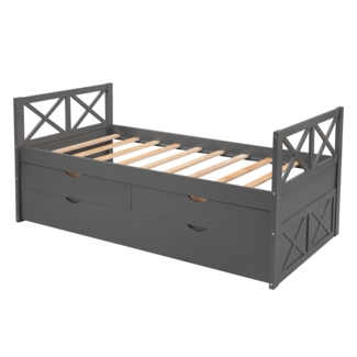 Bevil Twin 2 Drawer Daybed with Trundle by Harriet Bee