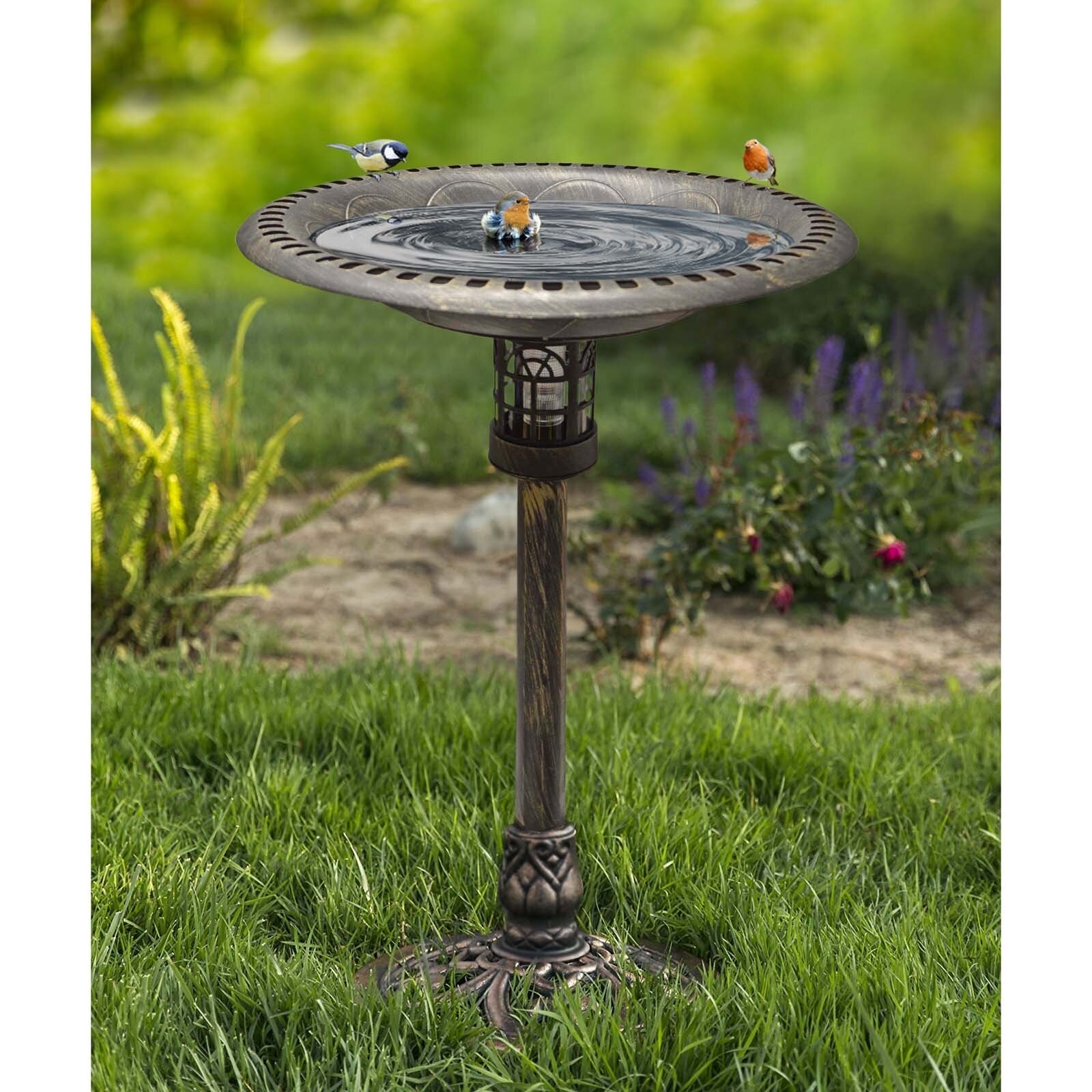 Biaver Solar Lighted Birdbath