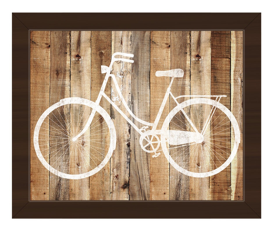 Bicycle Wood - Picture Frame Graphic Art on Canvas Mounted To Foam Core