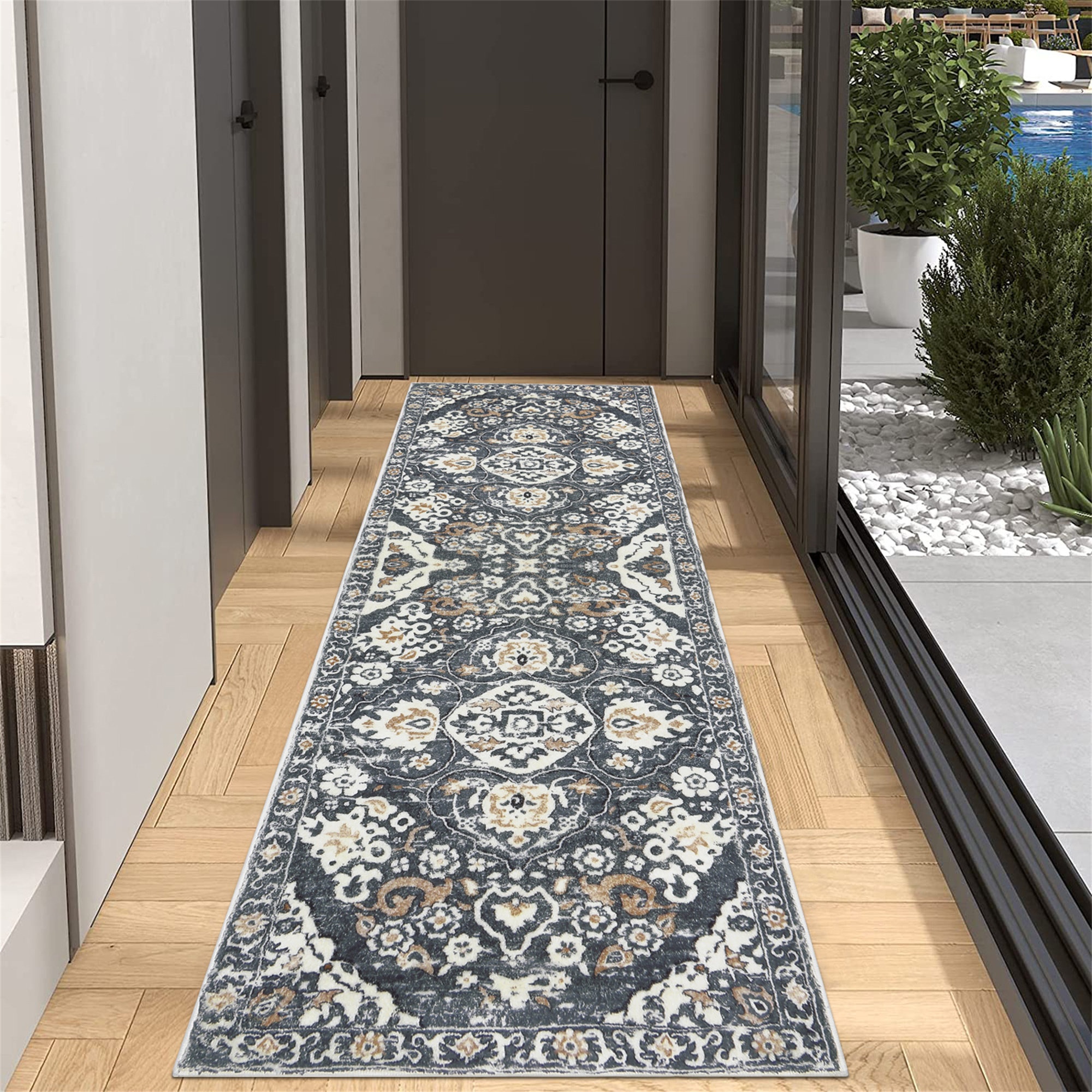 Rubber backed online area rugs