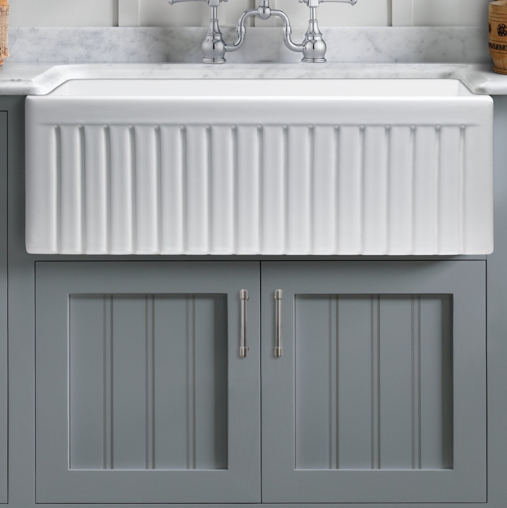 Birch Lane™ Sorrel 18'' W Single Bowl Fireclay Farmhouse Kitchen Sink