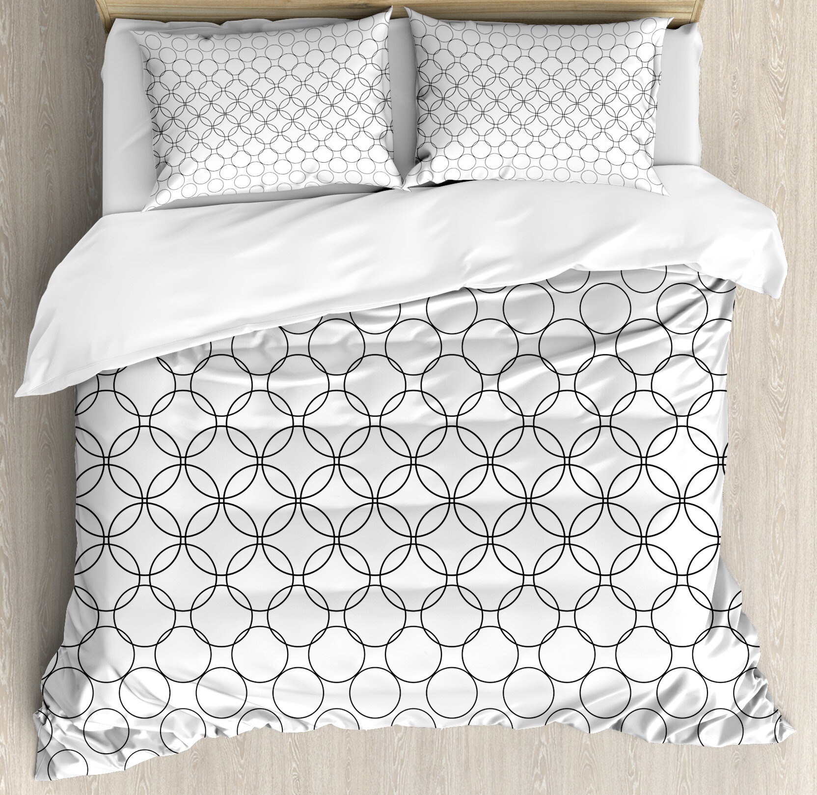 Black/White Microfiber Modern & Contemporary Duvet Cover Set