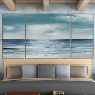 Blue Silver Shore - Painting on Canvas