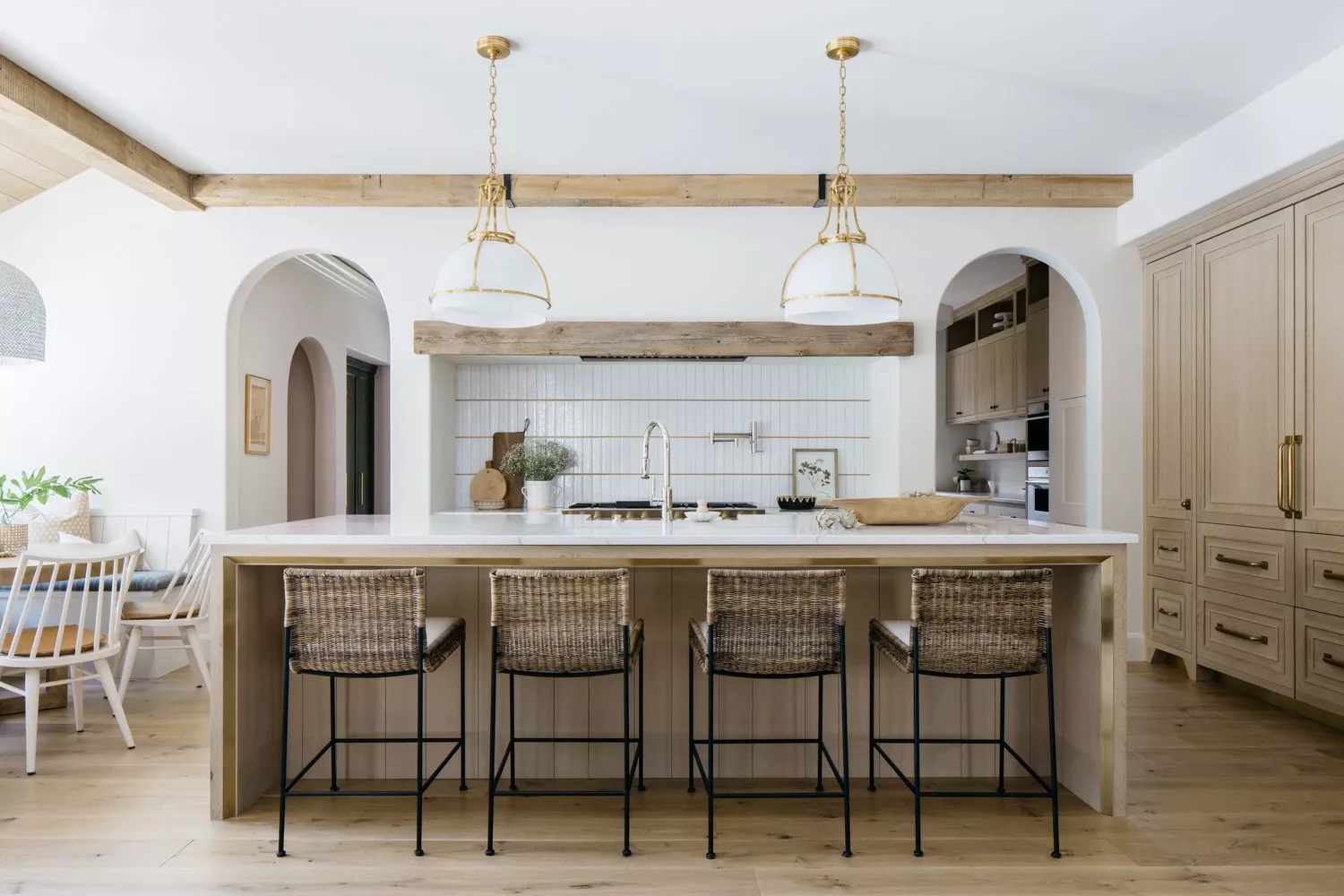 Bold colors in cozy rustic kitchen