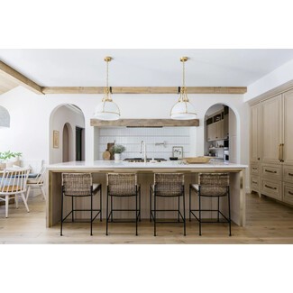 Bold colors in cozy rustic kitchen