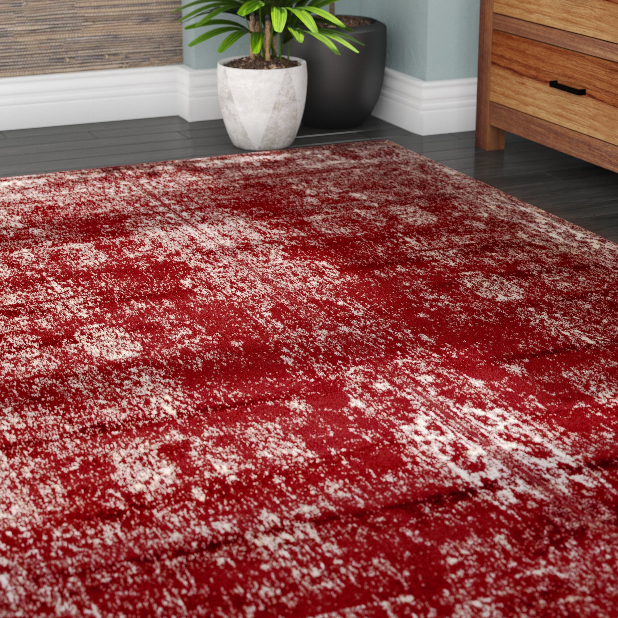 Brandt Machine Woven / Power Loomed Performance Burgundy Rug