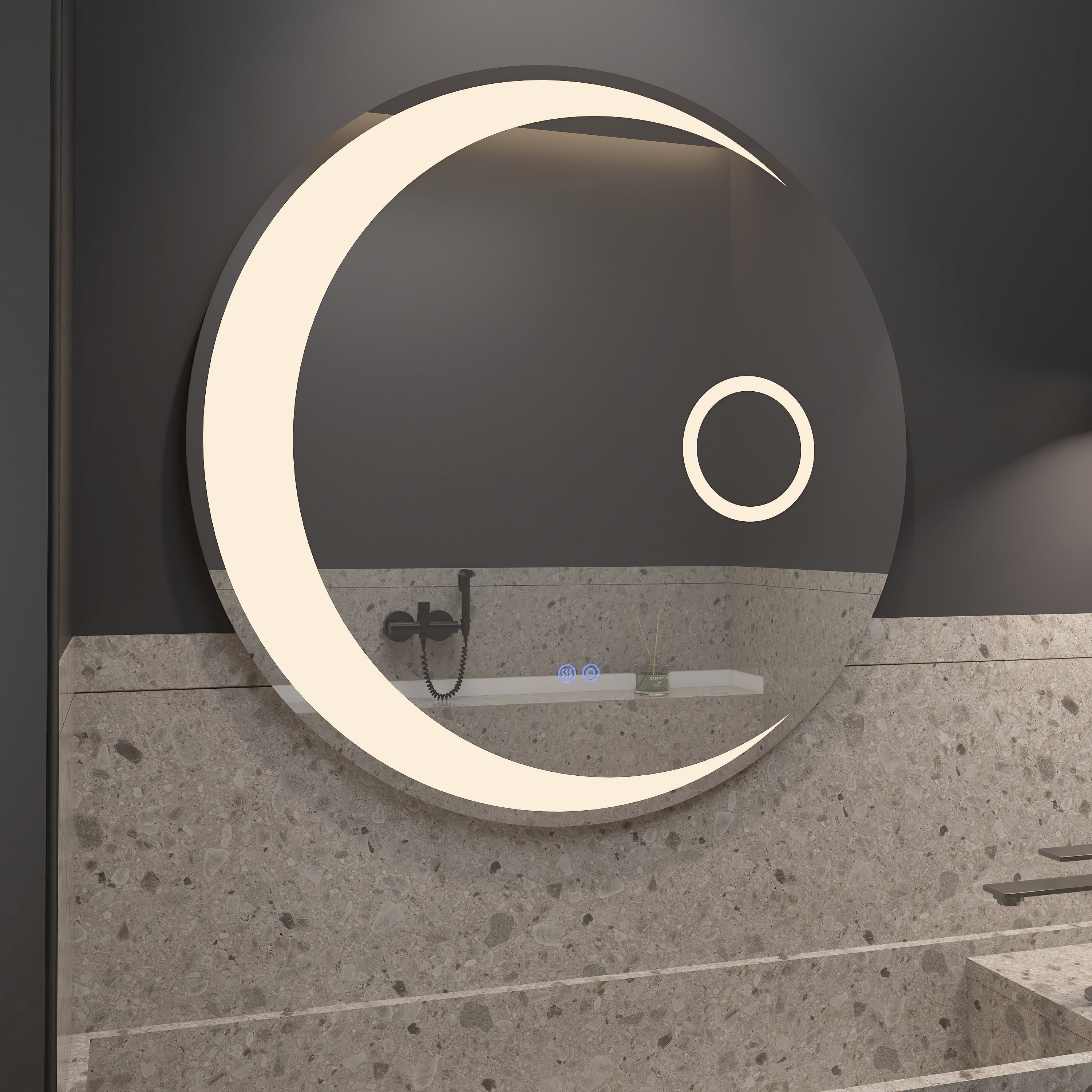 Britnae Round LED Wall Mirror