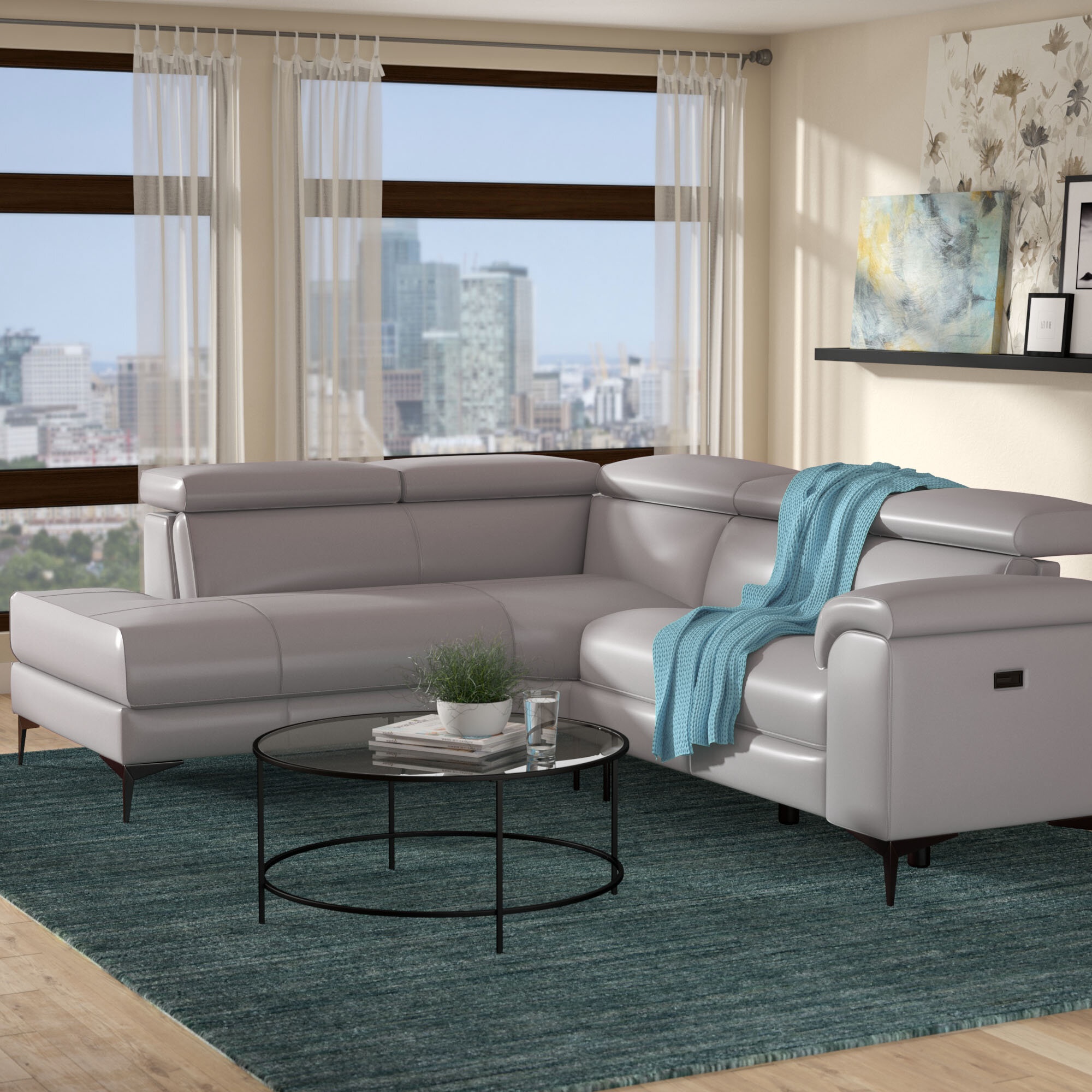 Apartment size reclining online sectional