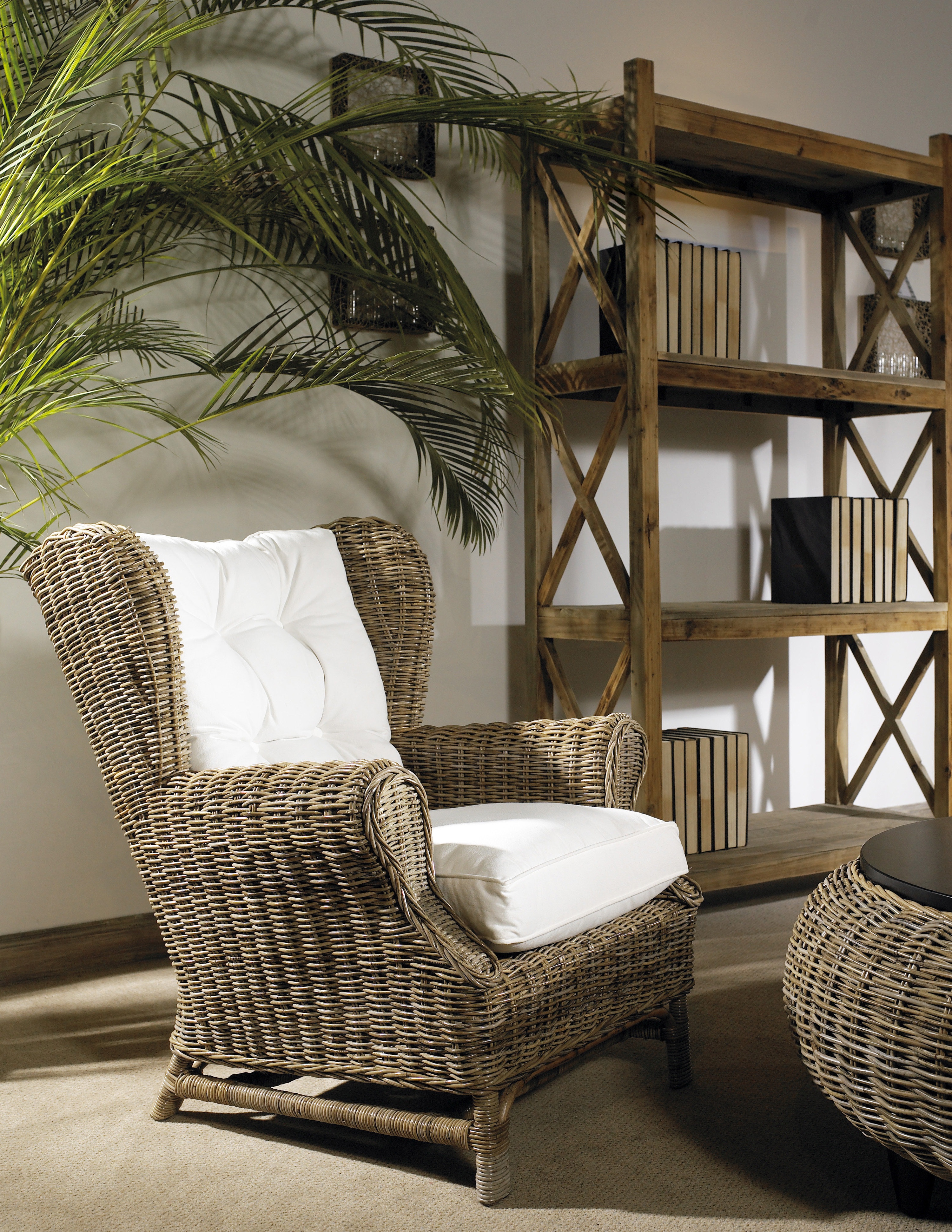 Bullis Rattan Wingback Chair