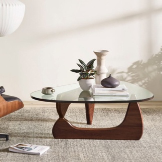 Wholesale Minimal style solid wood coffee table with glass top for living  room rectangle light coffee table From m.