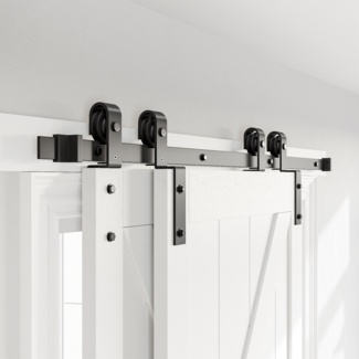 Bypass Double Door Sliding Barn Door Hardware Kit