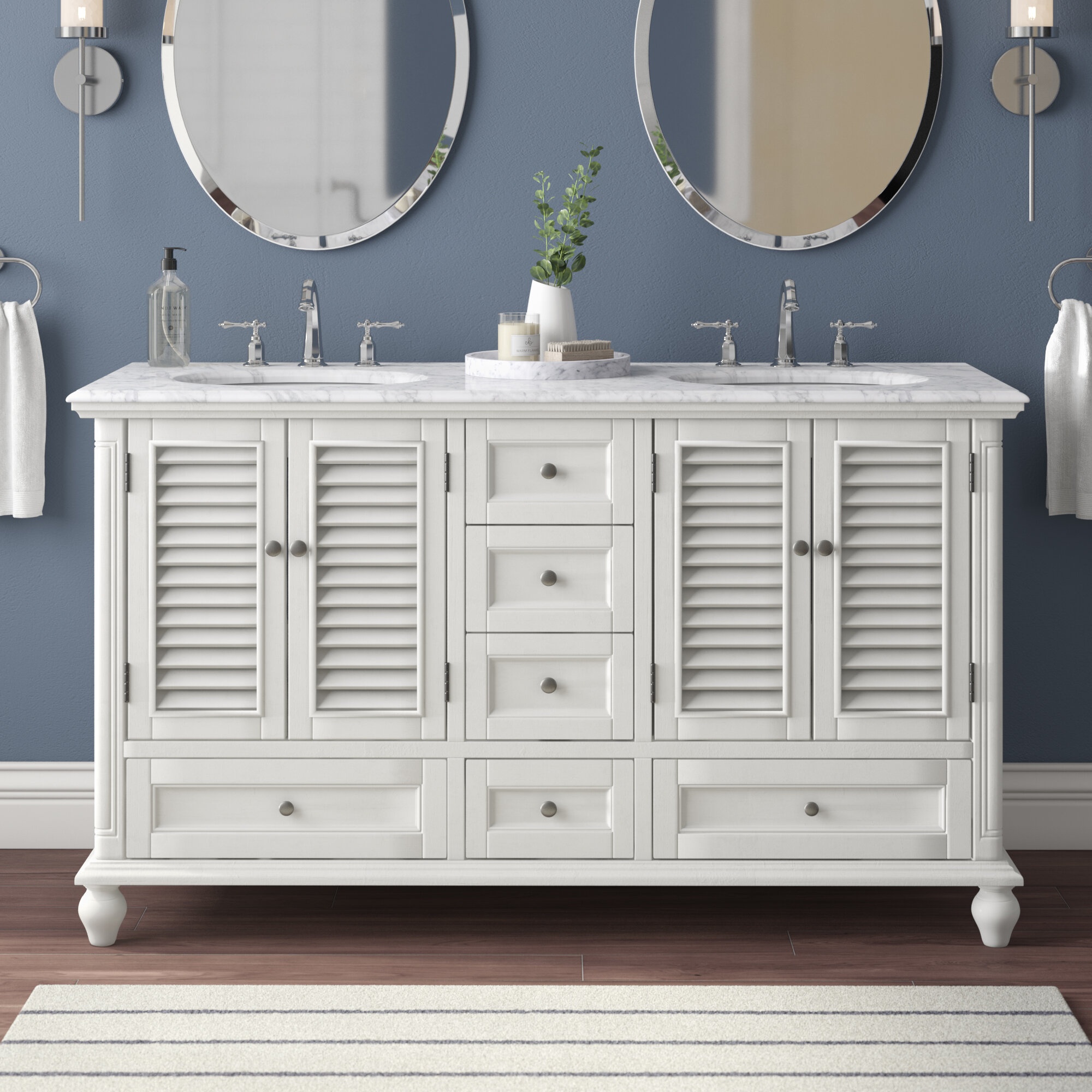 Cabott 60" Double Bathroom Vanity Set