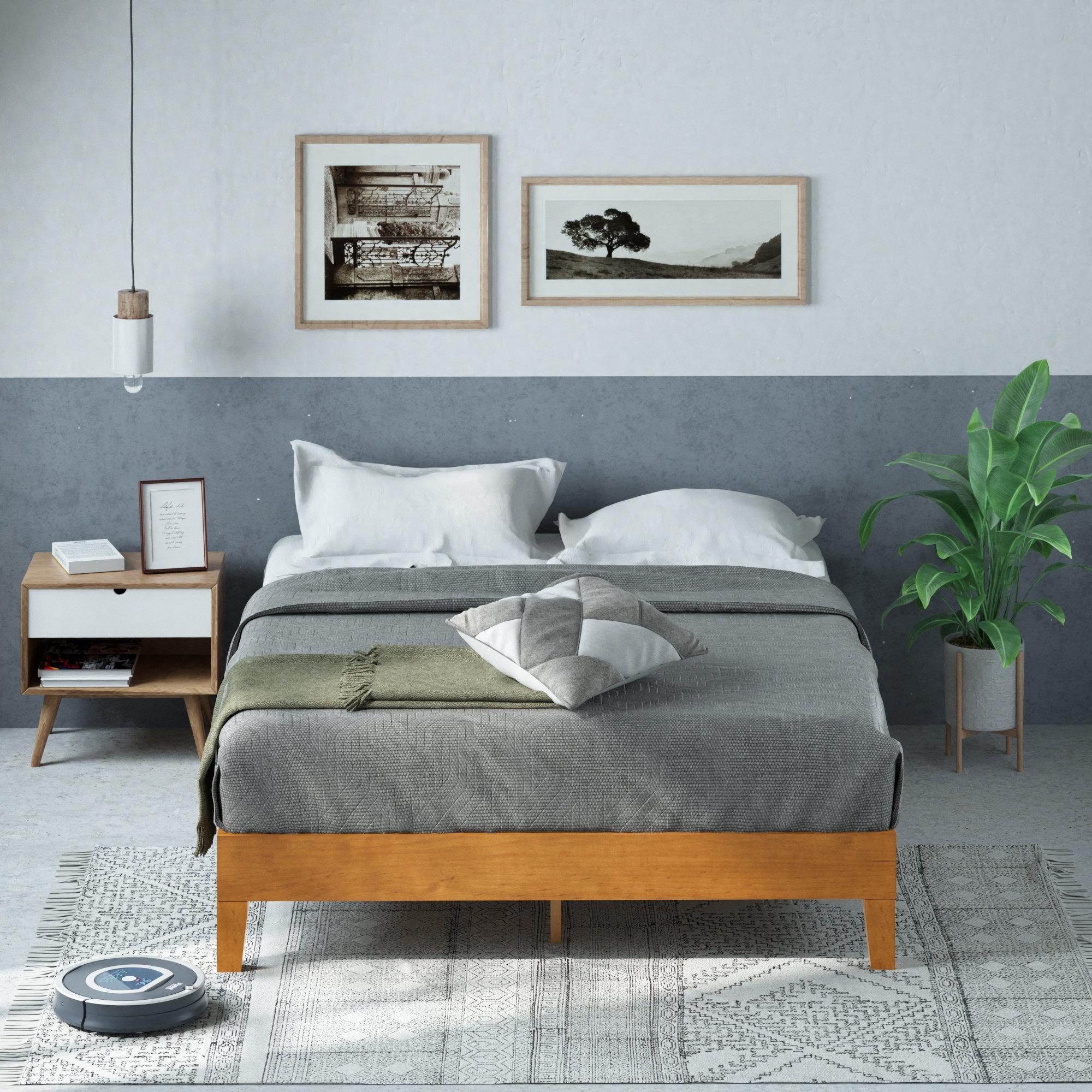 Cande Solid Wood Bed