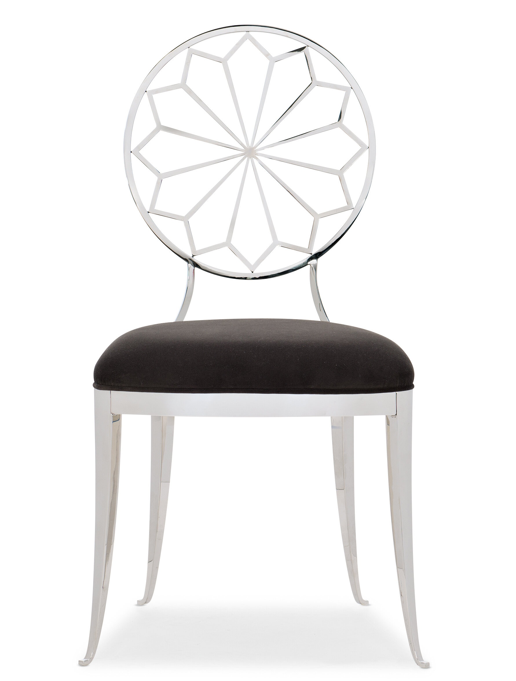 Caracole Classic King Louis Back Side Chair in Black