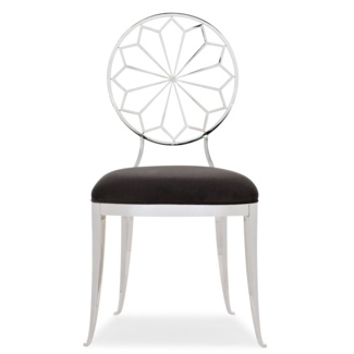 Caracole Classic King Louis Back Side Chair in Black