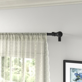 Carlyne Metal Adjustable 0.5" Single Curtain Rod