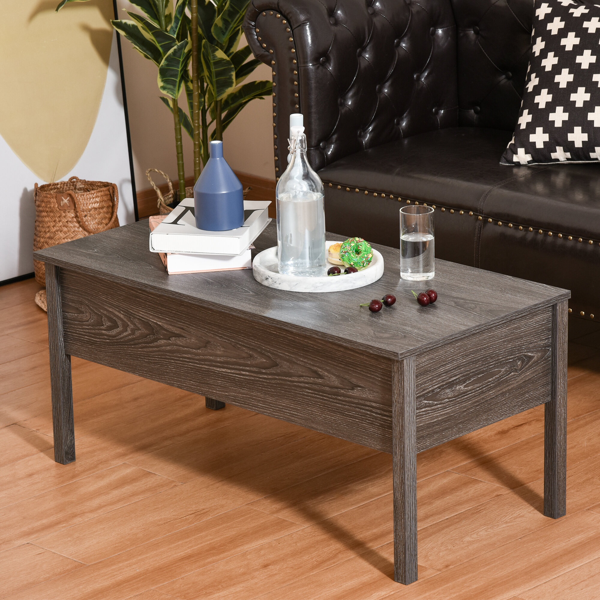 Carmenita Lift Top 4 Legs Coffee Table with Storage