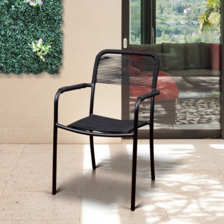 Caselli Aluminum Black Patio Dining Chair