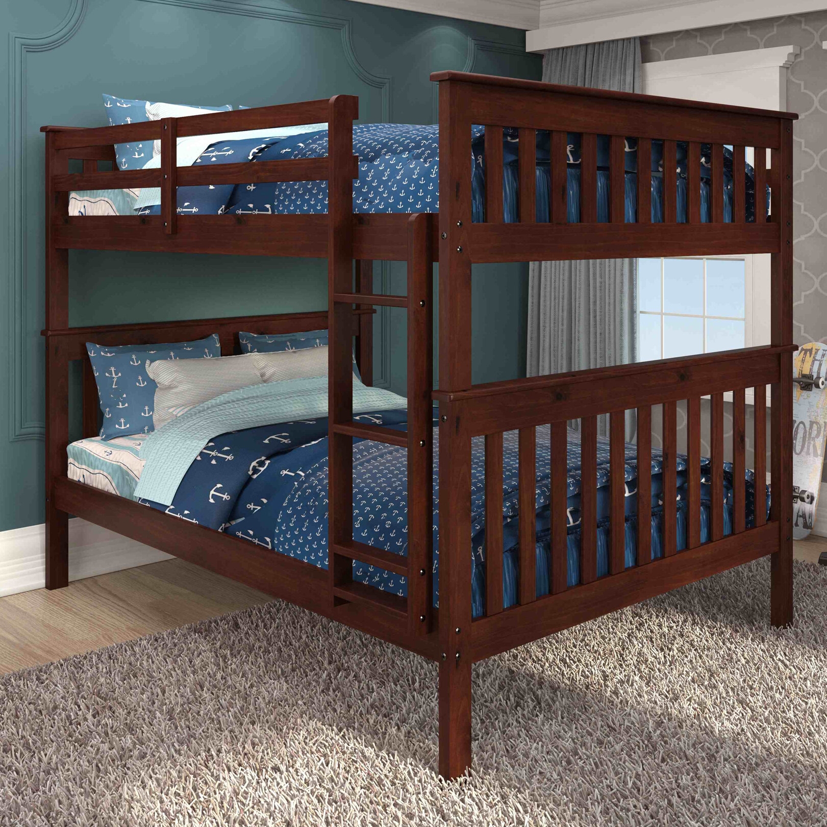 Catharine Full Over Full Solid Wood Standard Bunk Bed by Harriet Bee