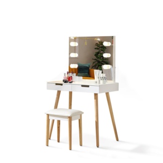 Cendan Vanity Set with Stool and Mirror