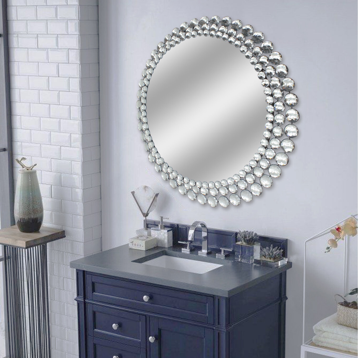 Chantal Round Metal Wall Mirror