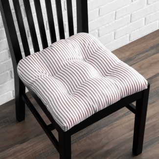 Non-Slip Gingham Chair Pad - Black