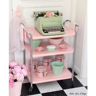 Charming tea station in retro kitchen