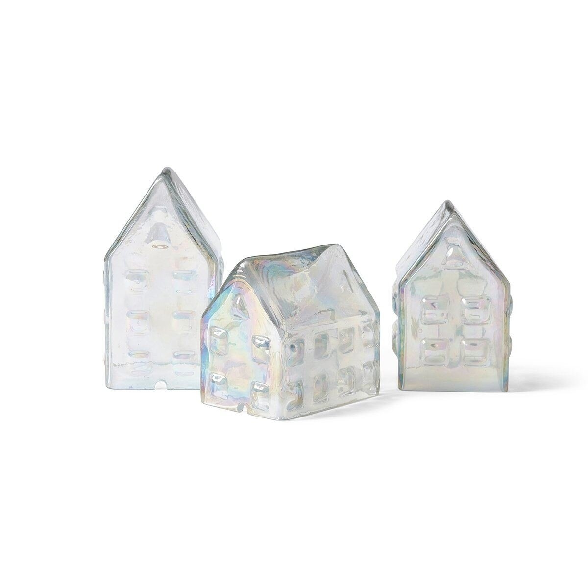 Citrine By Magenta Luster Glass Lighted Mantle Village Set