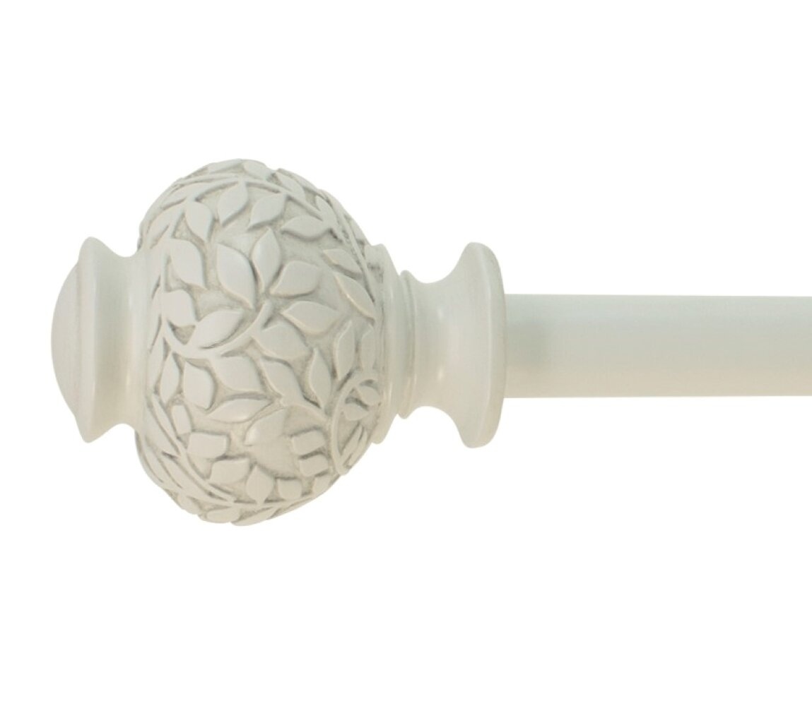 Citronelle White Adjustable 0.62" Single Curtain Rod