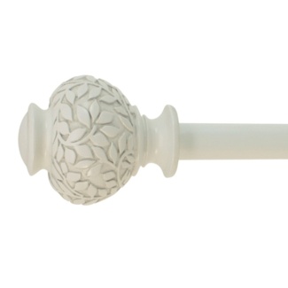 Citronelle White Adjustable 0.62" Single Curtain Rod