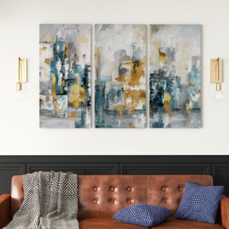City Views II - 3 Piece Wrapped Canvas Multi-Piece Image