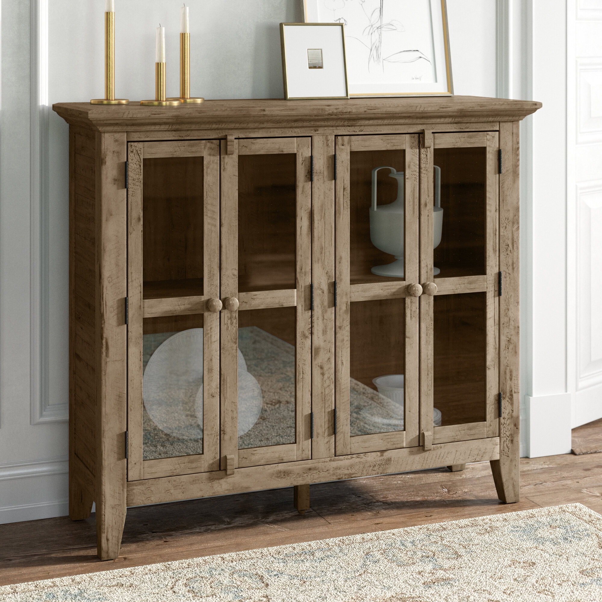 Claire 42'' Tall 4 - Door Accent Cabinet