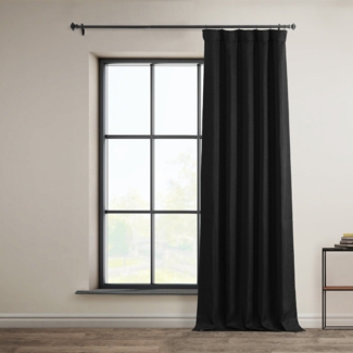 Clem Room Darkening Faux Linen Curtains for Bedroom - Living Room for Large Window Single Panel