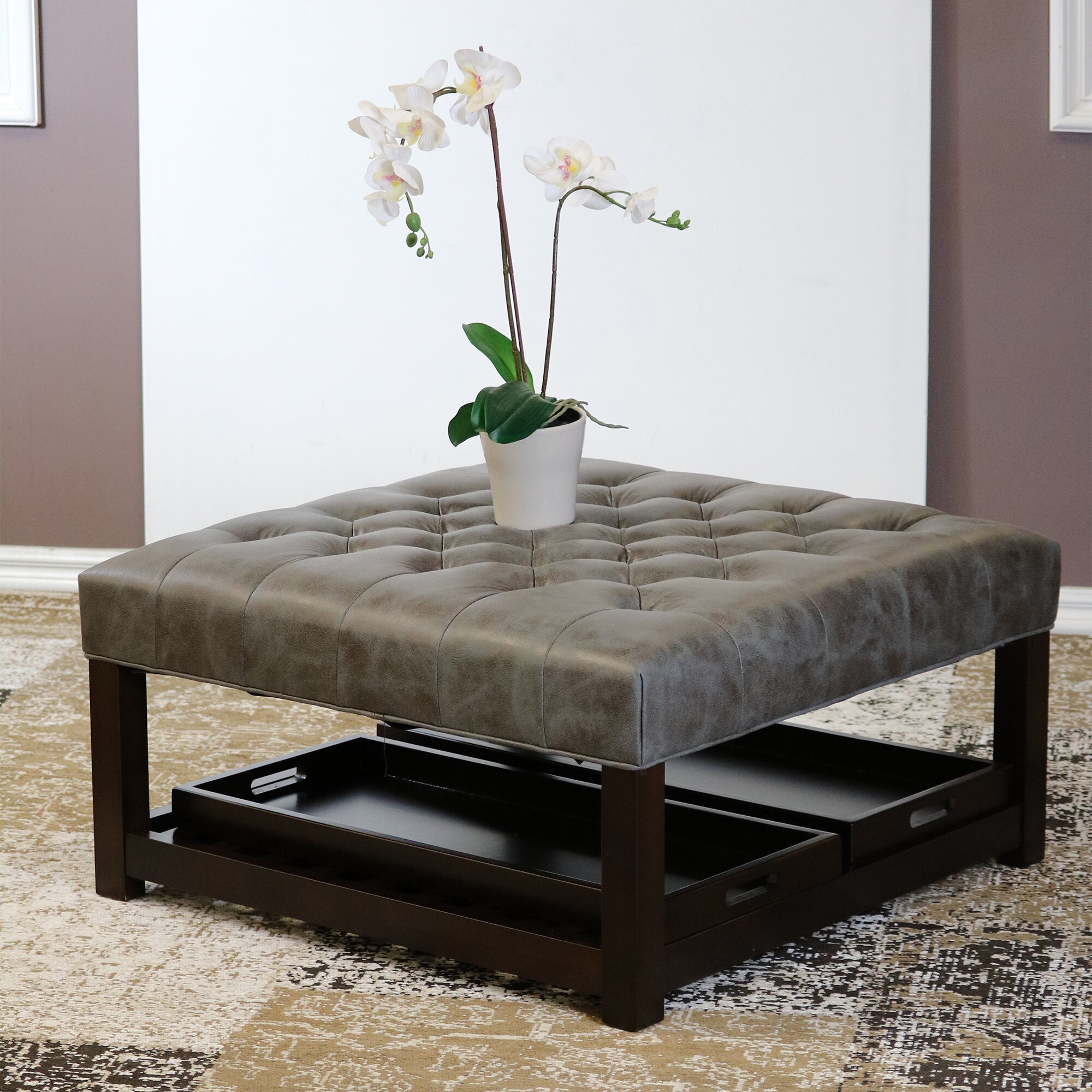 Cloran Vegan Leather Ottoman