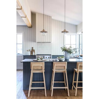 Coastal rustic kitchen with blue accents