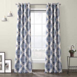 Cockerham Polyester Room Darkening Curtain Panel