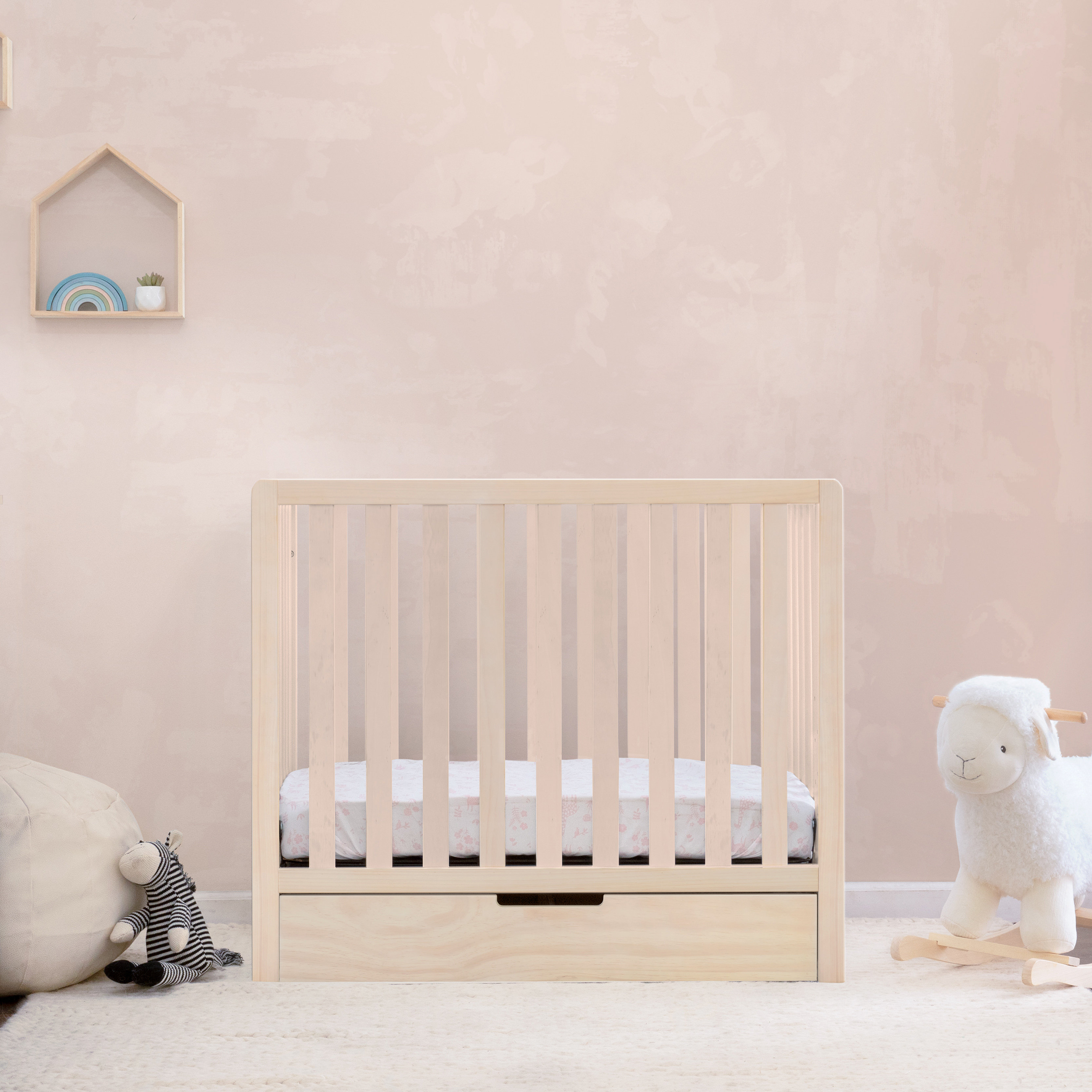 Under mini sale crib storage