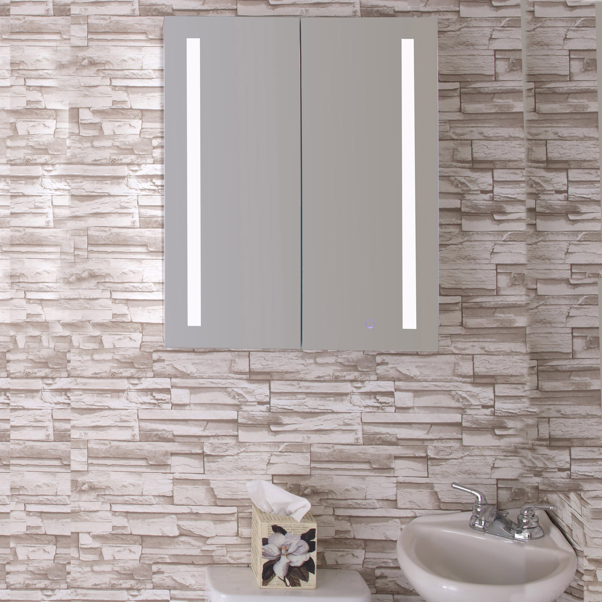 36 inch Wide Wall Mount Mirrored Bathroom Medicine Cabinet Triple Mirror Door, White