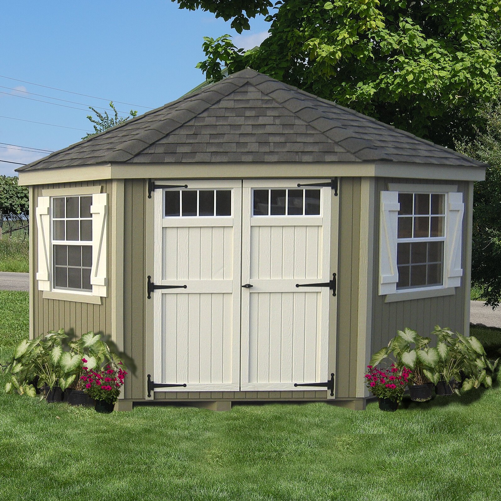 Colonial 10 ft. W x 10 ft. D Wooden Storage Shed