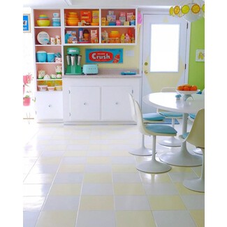 Colorful kitchen cabinets in retro style