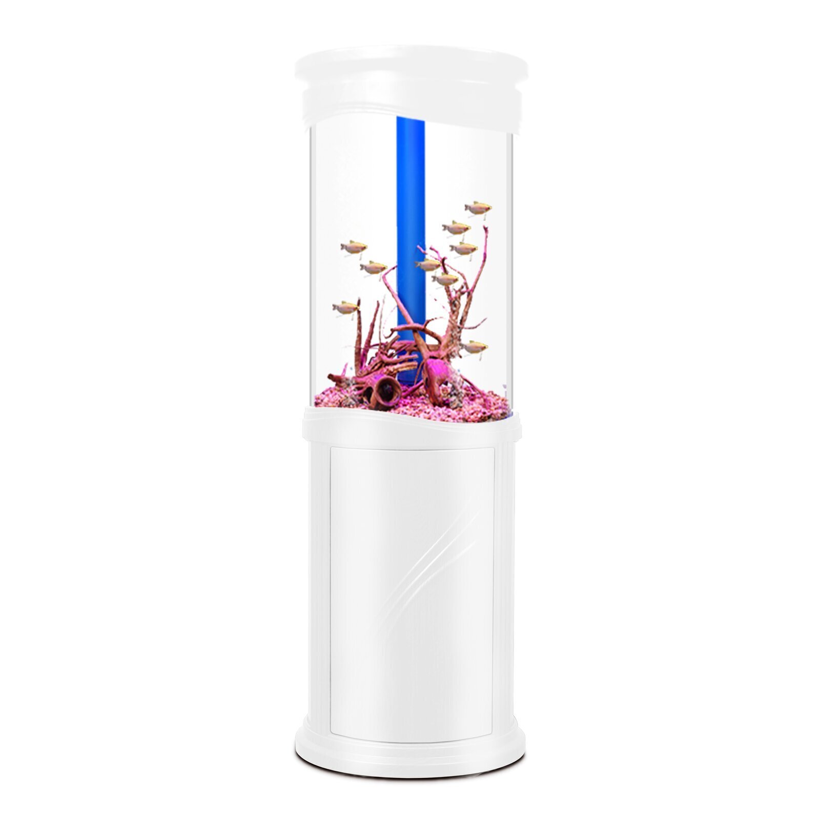 Column Shaped Corner Aquarium With Stand