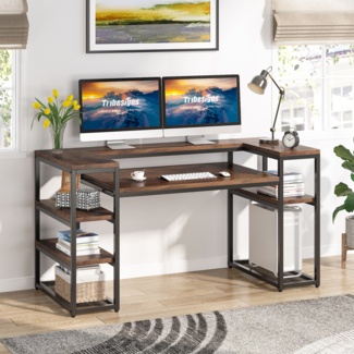 Computer Desk With Shelves - VisualHunt