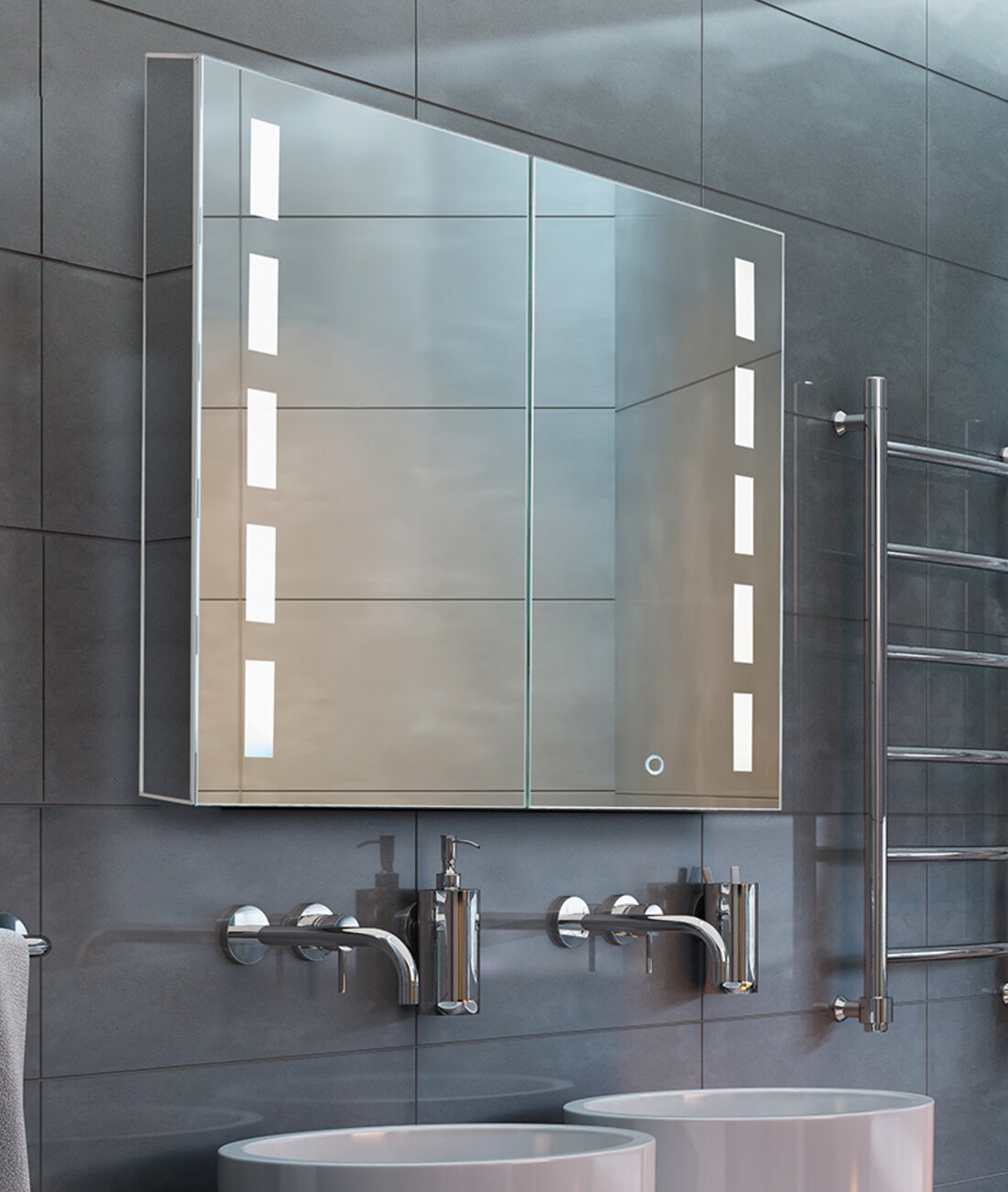 Conde 30'' W 30'' H Frameless Medicine Cabinet with Mirror and 3 Adjustable Shelves