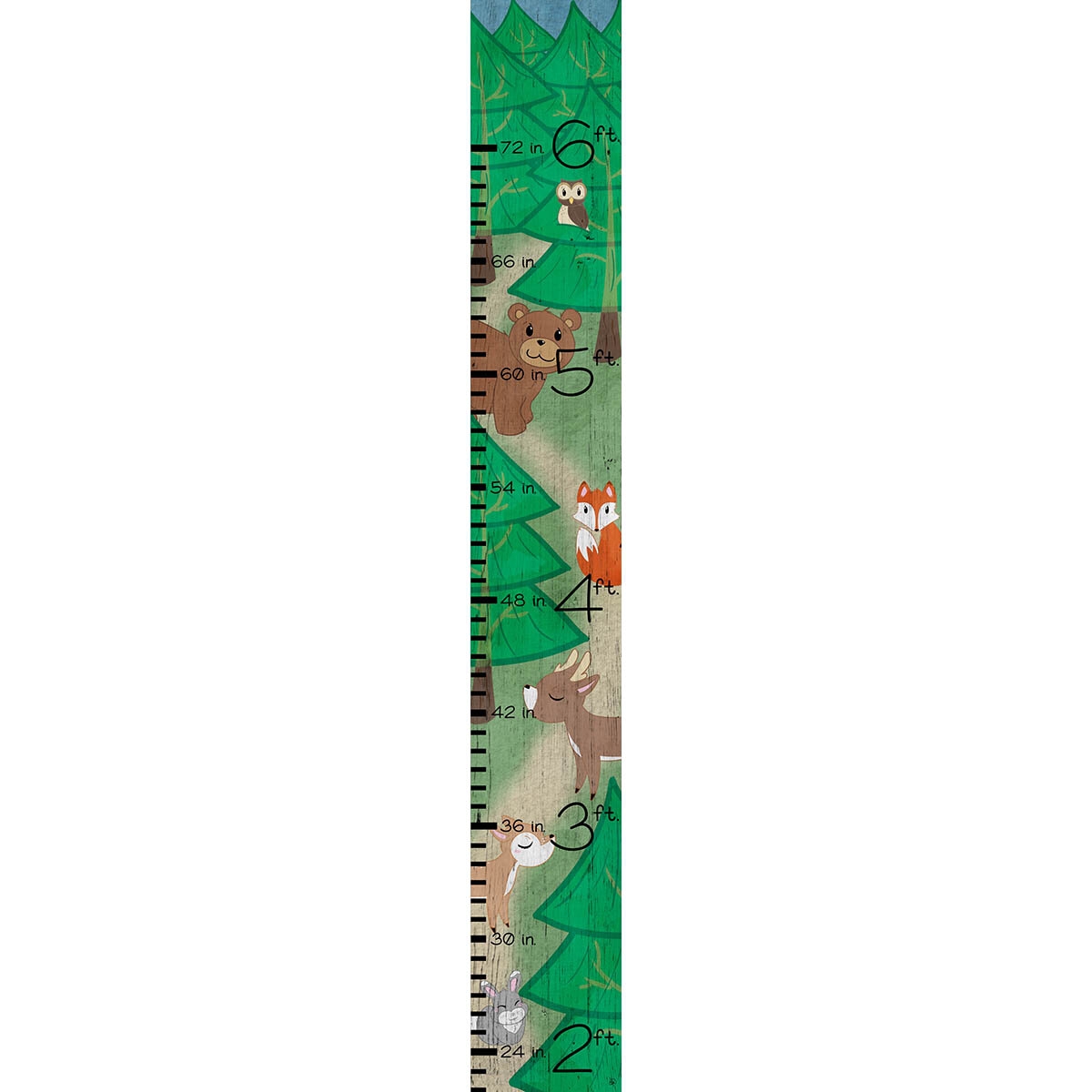 Coppedge Cute Forest Animals Personalized Growth Chart