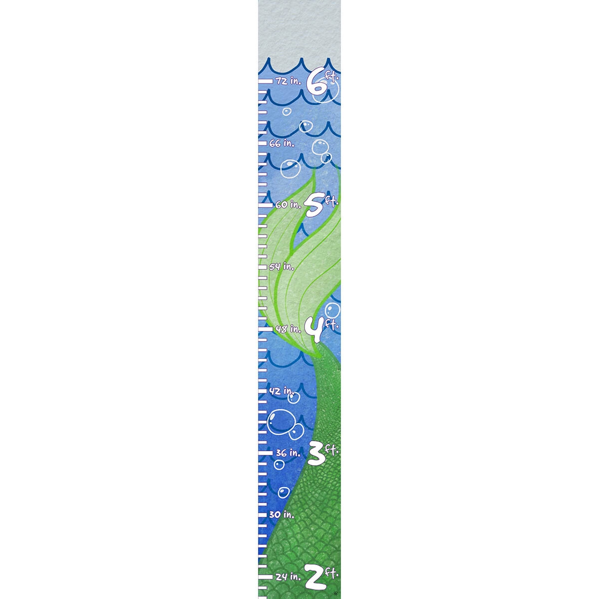 Copple Mermaid Tail Swimming Personalized Growth Chart
