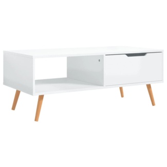 Corrigan Studio® Coffee Table High Gloss White 39.4"X19.5"X16.9" Chipboard