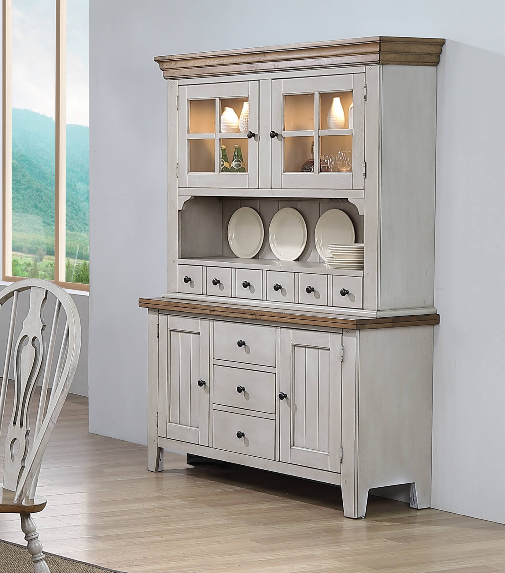 Country Grove China Cabinet with Lighting